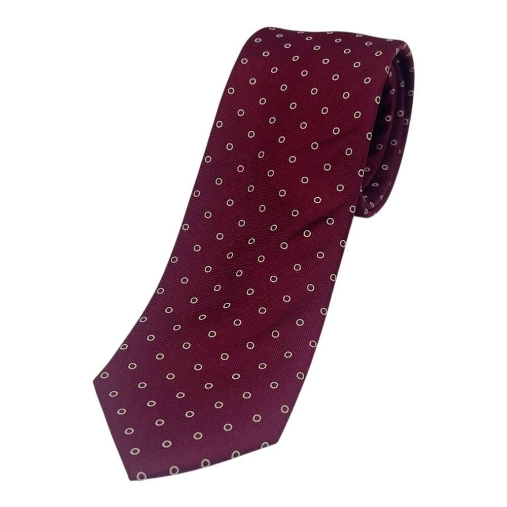 The Tie Bar Red and White Men's Tie 100% Silk 60" x 2.5"‎